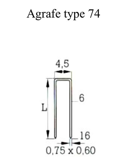 Agrafes tapissier BEA type 71 - Agrafeuse BEA bec long type 71