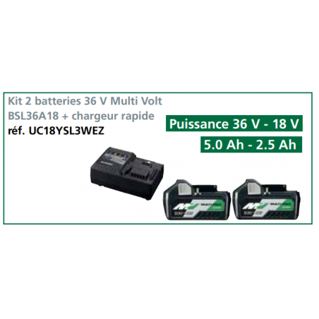 Kit 2 batteries 36 V Multi Volt BSL36A18 + chargeur rapide